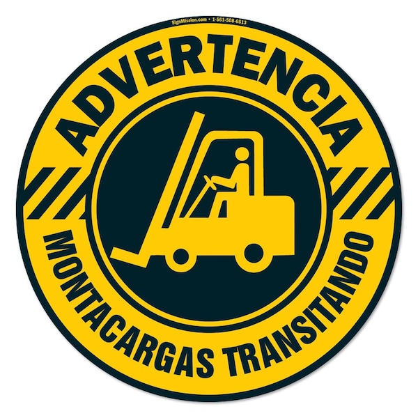Advertencia Montacargas Transitando 16in Non-Slip Floor Marker, 12PK, FD-2-C-16-12PK-99972